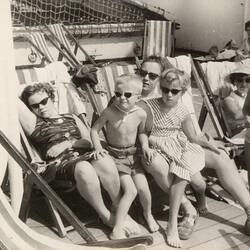 Digital Image - Hakkinen Family Onboard P&O S.S. Strathaird, Sep-Oct 1960