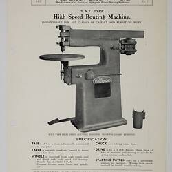 Illustrated with routing machine and descriptive printed text.