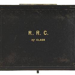 Case - Garrard & Co. black box for Royal Red Cross, King George V, 1st Class, Great Britain, circa 1916