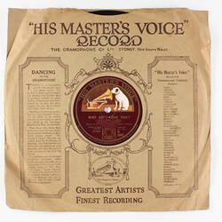 Disc Recording - The Gramophone Co. Ltd., Double-Sided, 'Why Do I Love You?' and 'Make Believe', Date Unknown