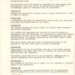Report - Annex 2: 'Constitution of Wurtt.-Baden',  Esma Banner, International Refugee Organization, Germany, circa 1950
