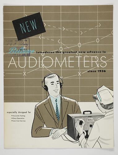 Front cover with illustration and printed text.