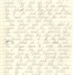 Document - Elaine McNamara, to Dorothy Howard, Description of Word Game 'Alphabet', 25 Mar 1955