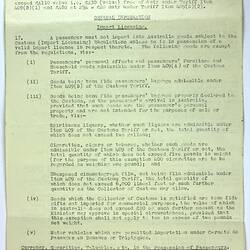 Information Sheet - Passengers Arriving in Australia, Stanley Hathaway, Commonwealth of Australia, Dept of Trade & Customs, 11 Sep 1951