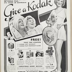 Leaflet - Kodak Australasia Pty Ltd, 'Give a Kodak', 1930s
