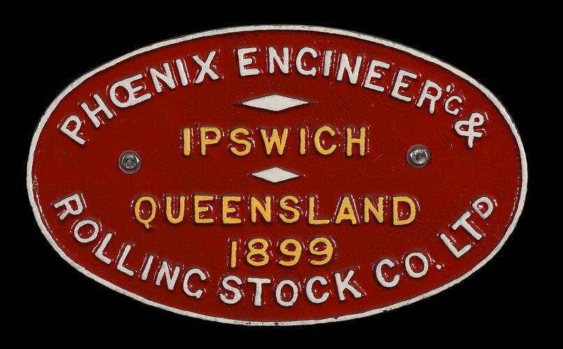 Locomotive Builders Plate Phoenix Engineering & Rolling Stock Co. Ltd, 1899