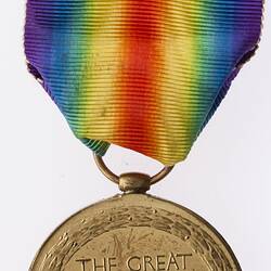 Medal - Victory Medal 1914-1919, Great Britain, Sergeant Paul Ernest Kelsey, 1919 - Reverse