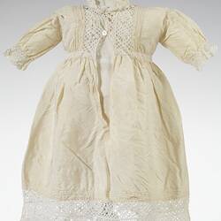 Dress - Child's, Cream Silk & Lace, Synthetic, circa 1940-1970