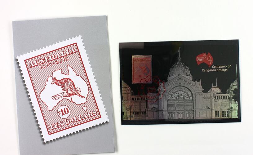 Miniature Sheet - Silver, Centenary of Kangaroo Stamps, World Stamp Expo, Royal Exhibition Building, Melbourne, 10-15 May 2013