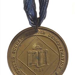 Medal - Diamond Jubilee of Queen Victoria, United Sunday Schools, Victoria, Australia, 1897