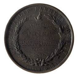 Medal - Port Phillip Farmers Society Silver Prize, 1858