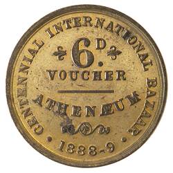 Medal - Melbourne Centennial International Exhibition Bazaar, 1888 AD