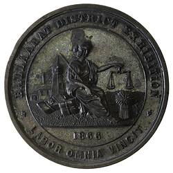 Medal - Ballaarat District Exhibition Prize, Victoria, Australia, 1866