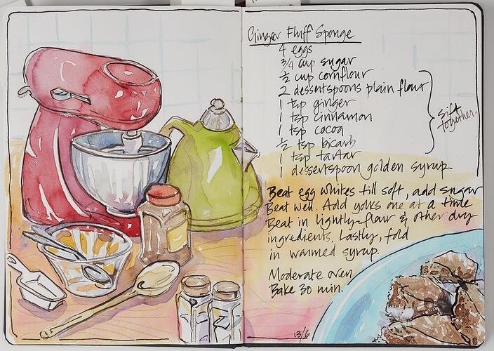 Sketch Of Illustrated Recipe Cooked During COVID-19, Barwon Heads, 13 Jun 2020