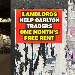 Digital Photograph - 'Help Carlton Traders' Poster on Lygon Street, Carlton, 21 Mar 2020
