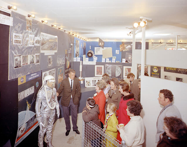 Negative - Space Suit in Communications Display at the Royal Melbourne Show, 1969