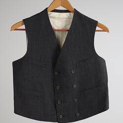 Waistcoat - Black & White Wool, Ichizo Sato Tailor, South Yarra, circa 1910