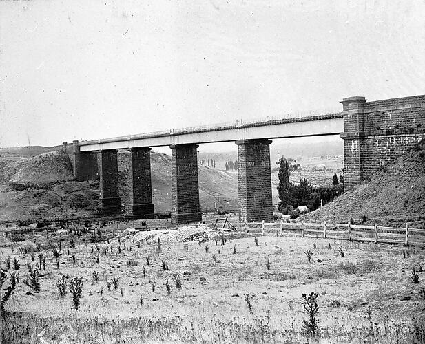 Taradale Viaduct over Back Creek, Melbourne-Bendigo line, built 1860-62.