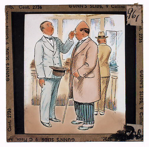 Lantern Slide - Universal Opportunity League, Men in Hat Shop