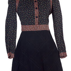 Dress - Prue Acton, Mini, Black Quilted, 1965