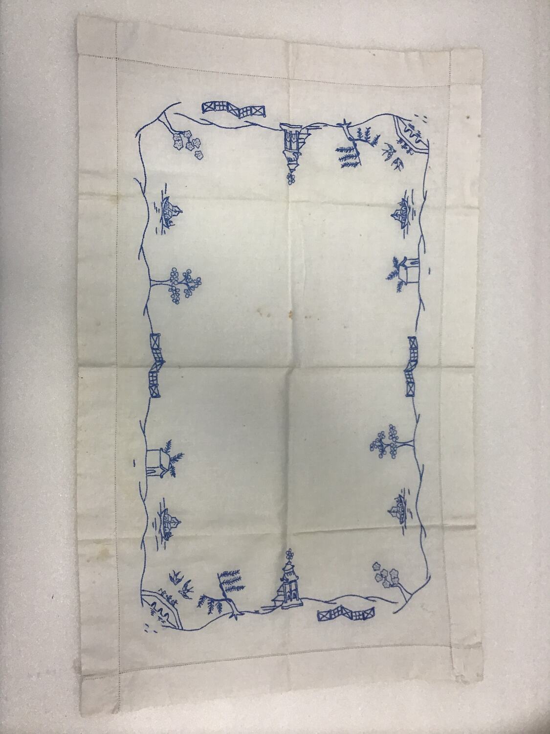 Sutter Cloth Supper Cloth - White Cotton With Embroidery, Setsutaro Hasegawa ...