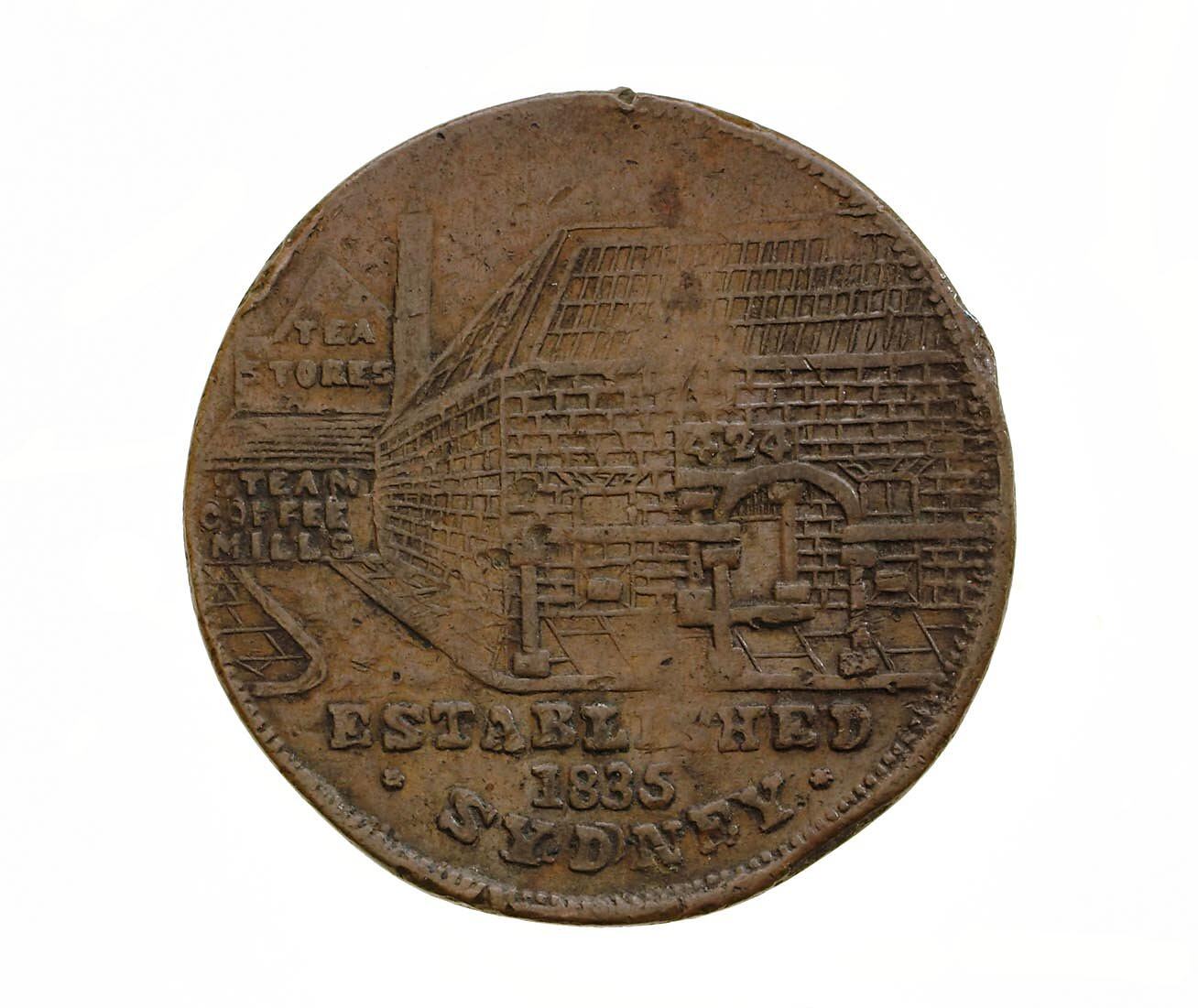 Token - Halfpenny, Tea Stores, Sydney, New South Wales, Australia, 1852