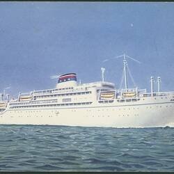 Postcard - Ocean Liner, MN Aurelia, Jan 1957