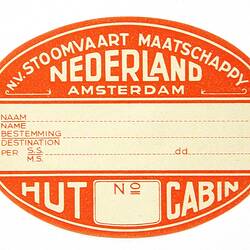Baggage Labels - NV Stoomvart Maatschappij, Cabin, circa 1950s