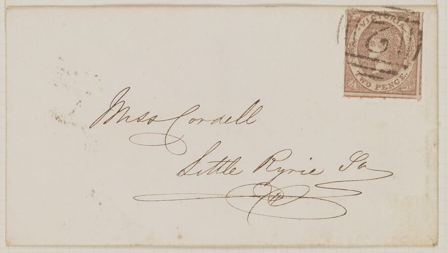 Stamp - Emblems Issue, 2 Pence, Victoria, Australia, 1858