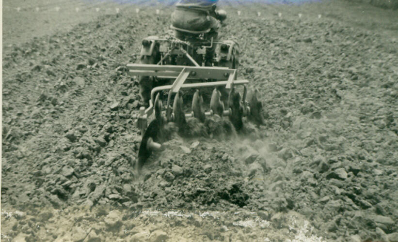 Photograph - Tractor towing a wheeled stuble mulcher