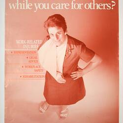 Poster - 'Who cares for you, while you care for others?', Hospital Employees' Federation, circa 1960s-1980s