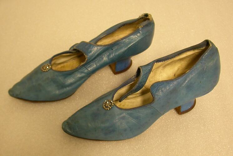 Pair of Shoes - Blue Kid Leather