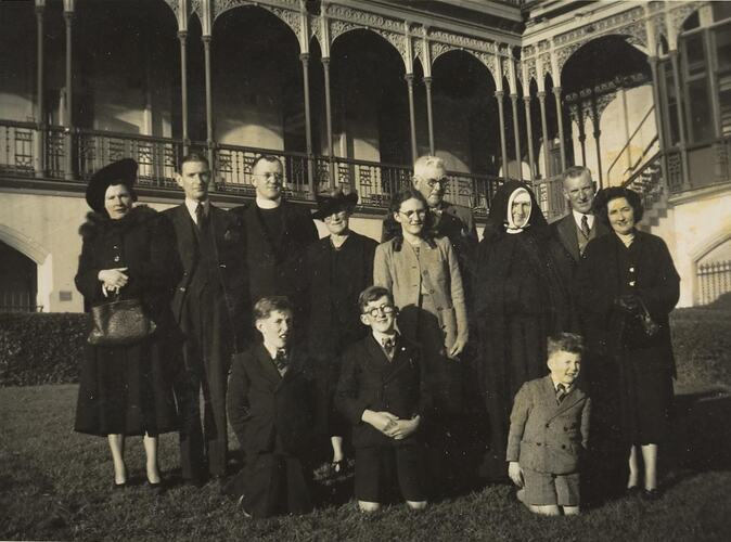Digital Photograph - Nun Reunited with her Family after World War II, Convent of the Little Sisters of the Poor, Northcote, 1950