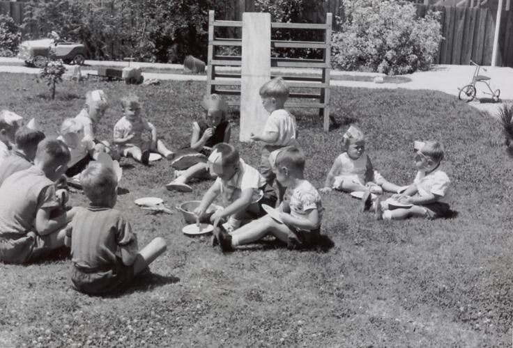 Digital Photograph - Boys & Girls in Backyard at Party, Doncaster East, circa 1964