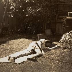 Digital Photograph - Sleeping Soldier, Backyard, Auburn, 1939