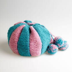 Tea Cosy - Knitted, Pink & Green