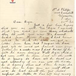 Page - Letter, Aunty, Uncle and Jim to Aircraftman Royce Phillips, Personal, 1941-1945