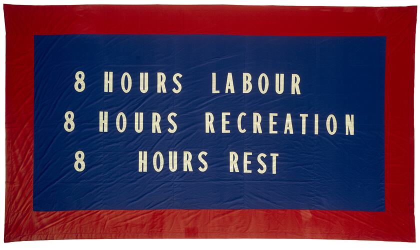 Banner Replica for Eight Hour Day, 1856