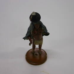 Indian Figure - Man Carrying a Black Vessel, Clay, circa 1866
