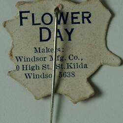 Badge - Flower Day, circa 1916-1919