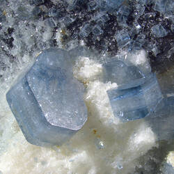 Detail of blue and cream crystals.
