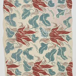 Artwork - Design for Textiles, Flowers & Leaves, Brown, Grey & Green, circa 1950s