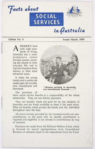 Booklet - Facts about Social Services in Australia, circa 1955