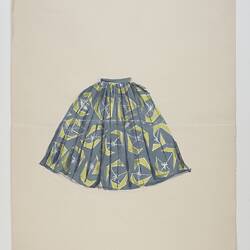 Artwork - Design for Textiles, Skirt, Boomerangs, Green & White, circa 1946-1954