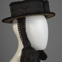 Hat - South Tyrolean, Women's Folk Costume, Black, circa 1890s