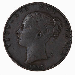 Coin - Farthing, Queen Victoria, Great Britain, 1843 (Obverse)