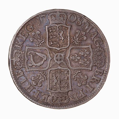 Coin - Halfcrown, Queen Anne, Great Britain, 1708 (Reverse)