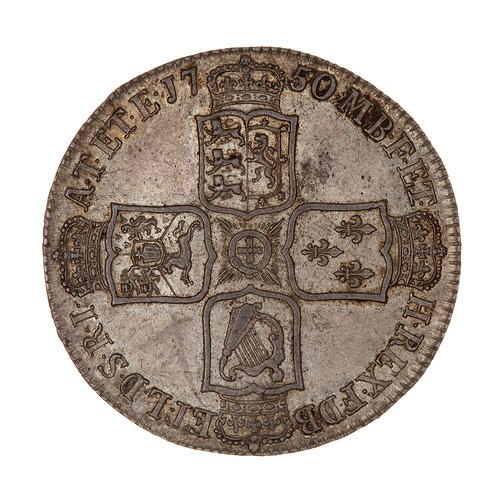 Coin - Halfcrown, George II, Great Britain, 1750 (Reverse)