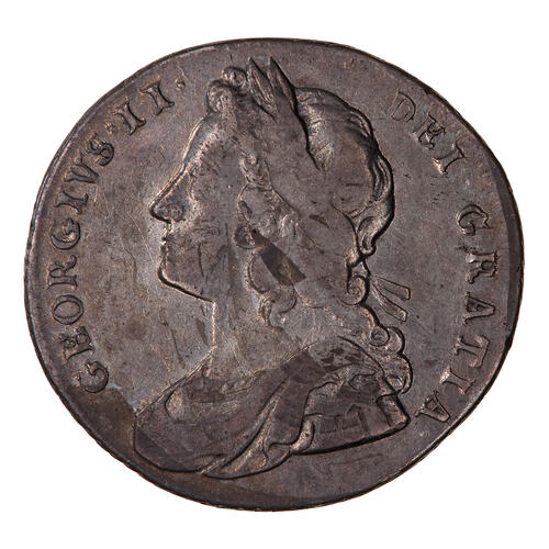Coin - Shilling, George II, Great Britain, 1732 (Obverse)