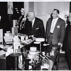 Photograph - Kodak Australasia Pty Ltd, Prime Minister Robert Menzies Viewing a Kodak Product Display at the Official Opening of the Kodak Factory, Coburg, 1961